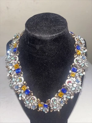 Collar Zara Multicolor Estrás Tono Dorado Distintivo Collar Glamour Avant Garde Foto 1 de 4