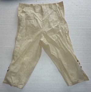 Pantalones calzoncillos antiguos de lino hasta la rodilla blancos C-38 - Imagen 1 de 6
