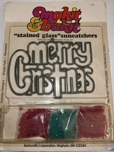 Vintage Make It And Bake It Stained Glass Decoration Merry Christmas NOS - Picture 1 of 5