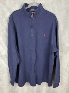 Polo Ralph Lauren 1/4 Zip Pullover Strickpullover Herren 2XLT Blau Preppy Pony - Bild 1 von 13