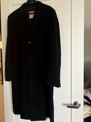 Vintage 100% Cashmere Men's Black Coat 3-Button Sz XL MINT - Image 1 of 4