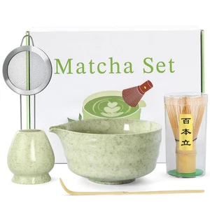 Matcha Schneebesen Set - 5 Stück Matcha Set enthält 17 Unzen Matcha Schüssel mit Ausguss, Bamb... - Bild 1 von 8