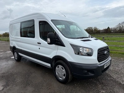 2019 69 FORD TRANSIT 2.0TDCI LWB 350 L3 H2 MEDIUM ROOF CREW CAB VAN EURO6 NO VAT - Image 1 of 4