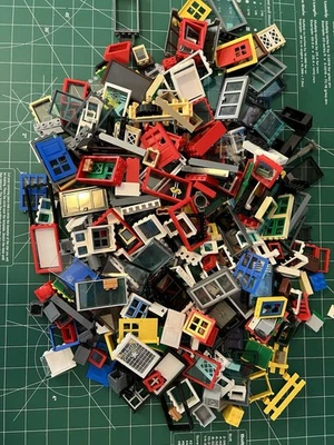 2LBS Bulk Lot LEGO Windows Doors Shutters Some Vintage MOC City Parts Walls - Image 1 of 4