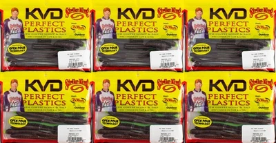 (LOT OF 6) STRIKE KING KVD FAT BABY FINESSE 5" FBFIN5-270 BOLD BLUEGILL CP2435 - Image 1 of 2