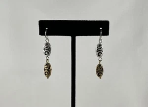 Premier Designs Jewelry - "Carried Away" Gold and Silver Dangle Earrings - Picture 1 of 3