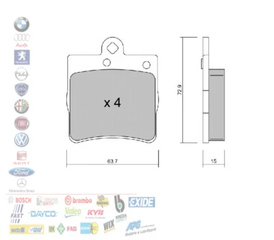 PASTIGLIE FRENO POSTERIORI CHRYSLER CROSSFIRE MERCEDES CLASSE C W203 E W210 3.2 - Immagine 1 di 3