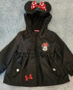 DISNEY JUNIOR MINNIE MOUSE GIRLS LIGHTWEIGHT FRONT ZIP HOODED JACKET SIZE 18 - Picture 1 of 13