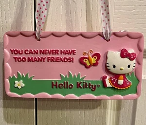 Letrero de pared rosa de Sanrio Hello Kitty 2012 nunca podrás tener demasiados amigos - Imagen 1 de 7