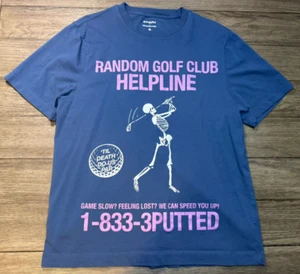 Abercrombie & Fitch x Random Golf Club Helpline Blue Short Sleeve T Shirt Size L - Picture 1 of 5