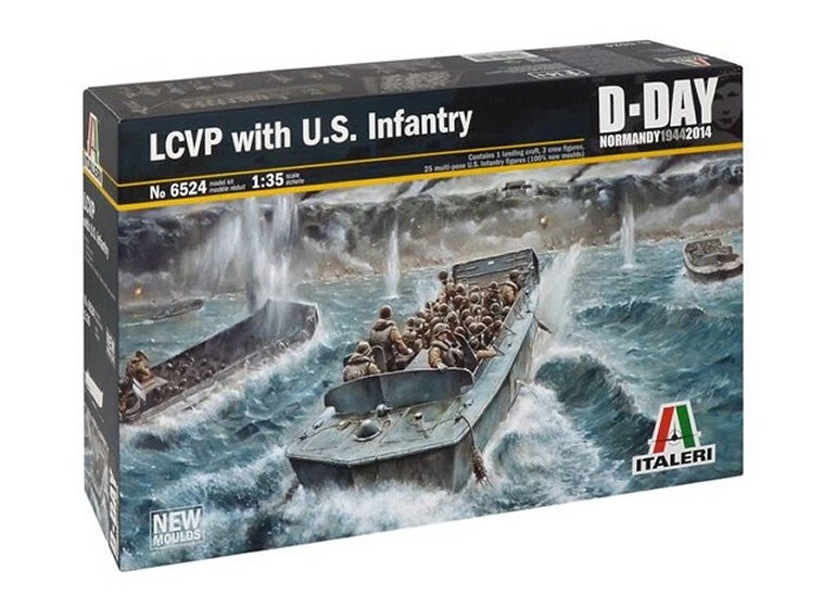 LCVP Landing Craft with U.S. Infantry D-Day Plastic Kit 1 35 Model ITALERI