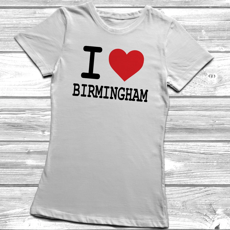 I Heart Love Birmingham Ladies Womens Lady Fitted T-Shirt - Image 1 of 1