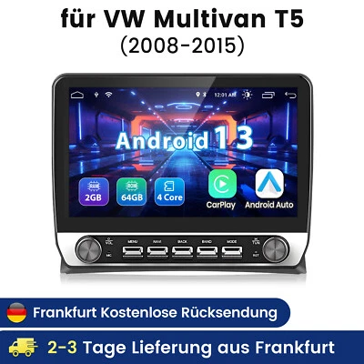 Autoradio Für VW Multivan T5 08-2015 Carplay Android 14 GPS Navi WIFI BT SWC 64G - Bild 1 von 4
