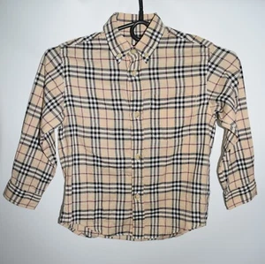 Burberry Nova Check Long Sleeve Top Shirt Blouse Girls Kids 6y Cotton - Picture 1 of 12