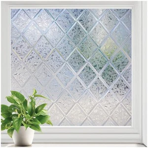 rabbitgoo Lattice Window Privacy Film Decorative Frosted Static Cling Sticker - Picture 1 of 9