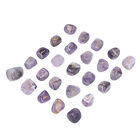 25Pcs Rune Stones Engraved Rune Alphabet Mind Lettering Crystal(Amethyst) ♧