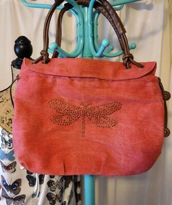 NEW UK Nica Brand Boho Canvas Bag Purse Dragonfly Stud Roomy Fun Stylish  - Picture 1 of 13
