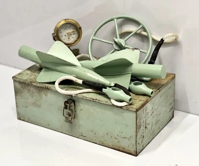 Antiguo instrumento de navegación marítimo original rescatado patente Eiwa registro de barco Foto 1 de 4