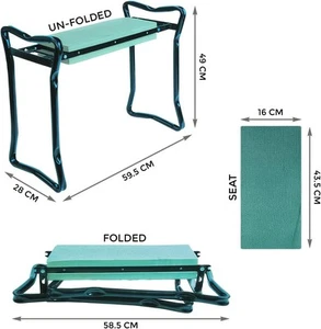 Crystals Denny Folding Garden Kneeler Knee Pad Foam Padded Seat Stool - Picture 1 of 3