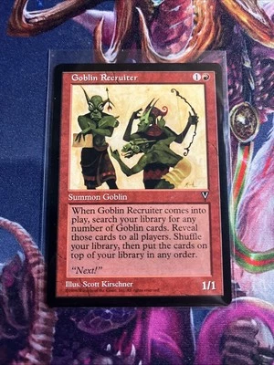 Goblin Recruiter MTG Visions Rare Red Creature Near-Mint Free Shipping Magic - Image 1 of 4