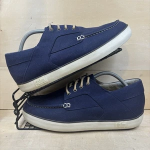 Fitflop Monty Canvas Herren Größe 9 Schnürschuhe Bootsschuhe blau weiß Wackelbrett - Bild 1 von 18