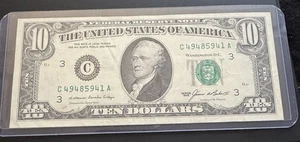 1985 $10 Federal Reserve Note CRISP UNC – Rare Vintage Bill C49485941A - Picture 1 of 2