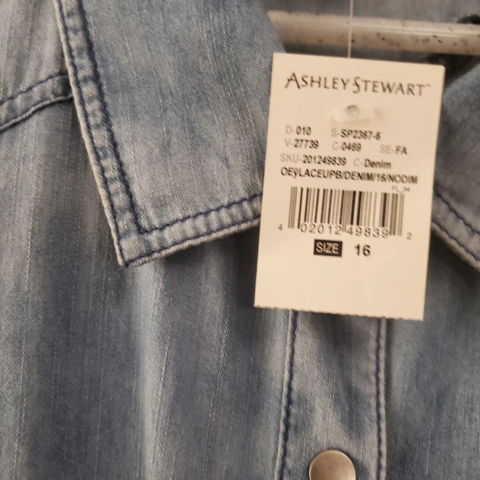 Nuevo Vestido Denim Ashley Stewart SKU 201249839 100 % Algodón Nunca Usado Foto 1 de 3
