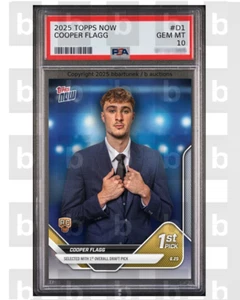 2025 Topps NOW #D1 Cooper Flagg - PSA 10 -Presale Draft Night #1 Pick RC Rookie - Picture 1 of 2
