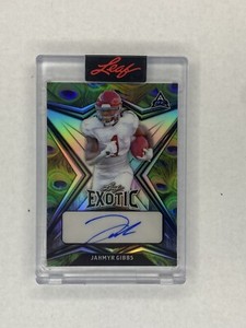 2022 Leaf Exotic Jahmyr Gibbs Peacock Rookie Auto # /7 #BA-JG1