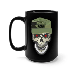 Taza negra 15 oz - Ejército - Gorra de patrulla de guardabosques - Calavera - Ranger aerotransportado x 300 - Imagen 1 de 2