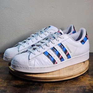 Adidas Superstar Men’s Shoes Size 12 Blue Pink Camo Stripes - Picture 1 of 16