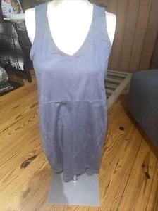 White Crow Womens Size Medium Gray Mini Dress Sleeveless Buckle Brand Velour Lg - Picture 1 of 5