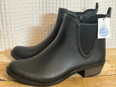 Botas de lluvia Lucky Brand para mujer 11M/43 negras con cremallera exteriores de goma nuevas Q Foto 1 de 4