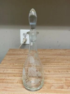 CRISTAL PRINCESA HOUSE VIDRIO GRABADO JARRA CON TAPÓN DE CRISTAL, NUNCA USADA - Imagen 1 de 1