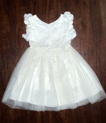 NWT Just Couture Girls Arianna Ivory Satin  Lace Tulle Tutu Dress Size 6 - Image 1 of 4