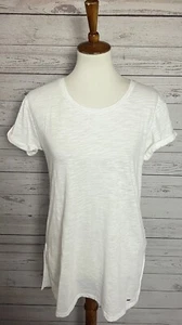 Tommy Hilfiger Women's Size Medium White Tunic Tee T-Shirt Semi Sheer - Picture 1 of 6