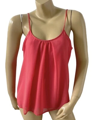 Camisa sin mangas plisada cami rosa talla pequeña de NEW YORK & COMPANY para mujer Foto 1 de 4