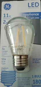 GE ~ 2Watt LED (11W Replacement) Soft White S14 LED Meduim Base Appliance  Bulb - Picture 1 of 4