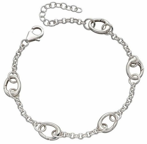 VALENTINO Bracciale donna con ciondolo a cinque maglie iniziali argento