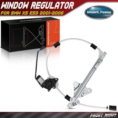 Power Window Regulator w/ Motor for Jeep Cherokee XJ 1997-2001 4Door Front Right - Image 1 of 4