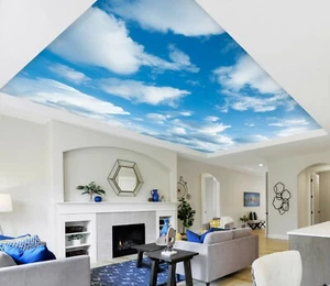 3D Blue Sky Clouds NA1789 Ceiling WallPaper Murals Wall Print Decal AJ US Fay - Picture 1 of 6