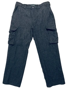 Cabela's Wool Hunting Pants Men's 40 (Fits 39x31) Black Gray Cargo Utility Heavy - Picture 1 of 11