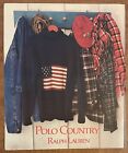 1989 Polo Country Ralph Lauren Chapeau Chemises Mode Années 80 Impression Annonce
