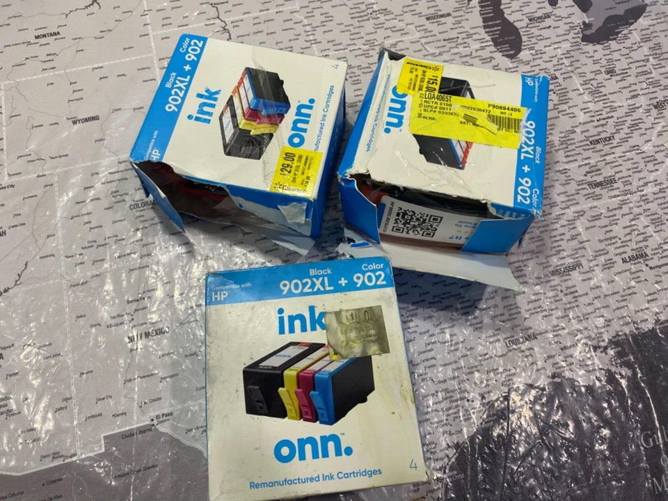 ONN Ink Black 902xl Color 902xl Compatible With HP 4 Cartridges Set of 2
