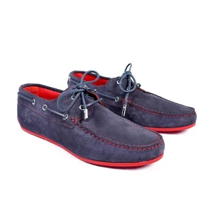 Jeffery-West Italian MAINLINE - 'CLUB TROPICANA' Zapato de barco de gamuza azul marino PVP £325 - Imagen 1 de 3