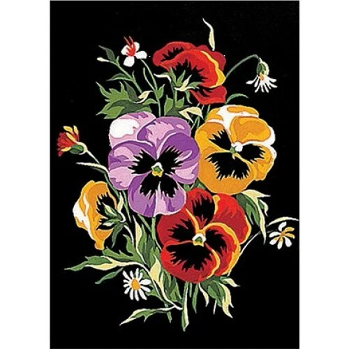 Kit complet canevas pensées fleurs margot canevas borderie mercerie couture - Photo 1/1