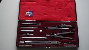 Original HAFF Zikelkasten, Reisszeug PS 3C  9-teilig hochglanzpoliert N° 14a - Bild 1 von 3