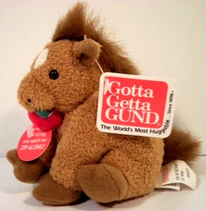 Nuevo con etiquetas Caballo de Peluche Gund Zip Alongs Je M' Appelle #30037 Movimiento Diversión en la Granja Difícil de Encontrar - Imagen 1 de 9