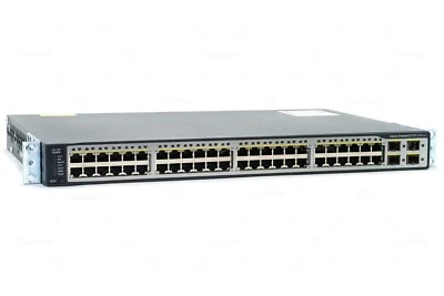 WS-C3750V2-48TS-E CISCO CATALYST 3750 V2 48 PORT 100MB RJ-45 4 PORT 1GB SFP - Image 1 of 4
