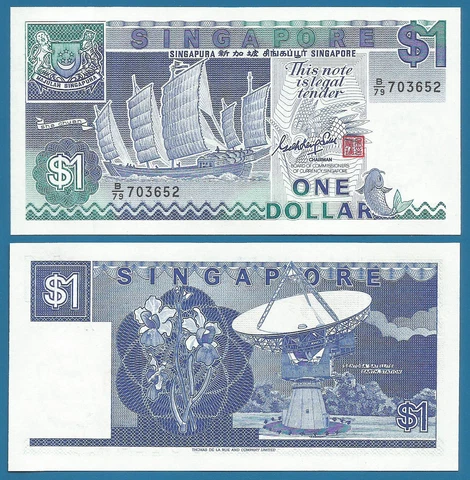 Singapore 1 Dollar P 18a ND (1987) UNC Gog Keng Swee 18 a Cover